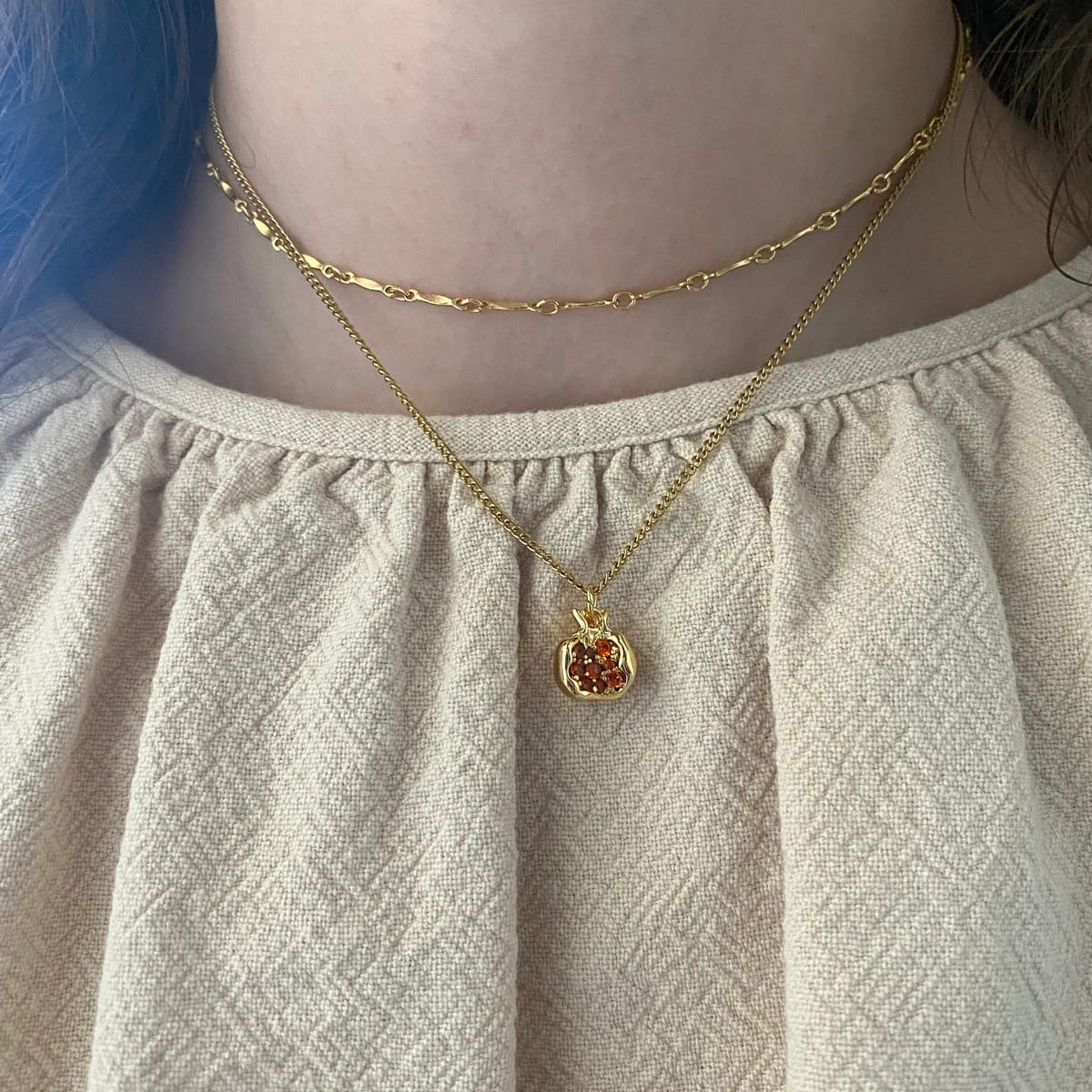 Customer photo review of Pomegranate Necklace