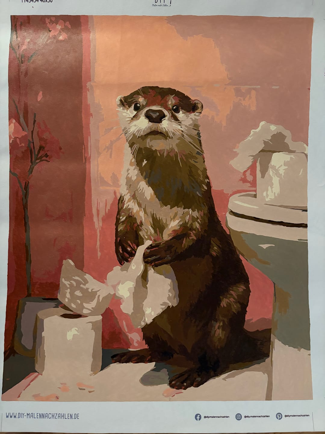 Customer photo review of Malen nach Zahlen - Otter auf der Toilette