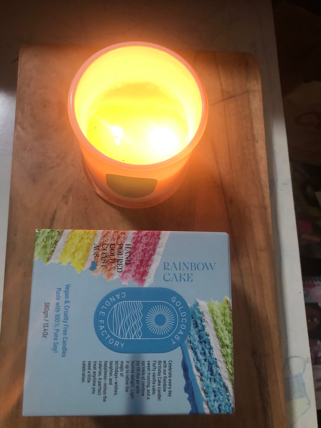 Customer photo review of Rainbow Cake Candle 380g - NEW