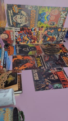 Customer photo review of VINTAGE COMIC BOOK COVERS - WALL COLLAGE POSTERS
