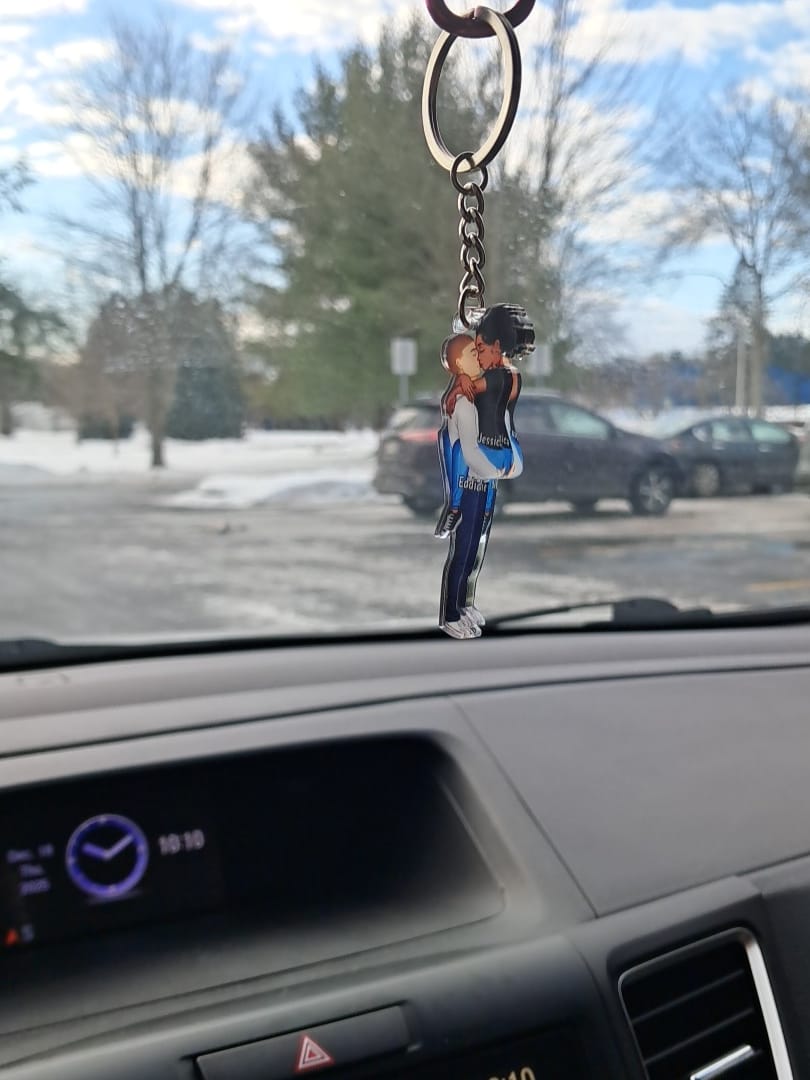 Customer photo review of Personalized Keychain, Couple Portrait, Firefighter, Nurse, Police Officer, Teacher, Gifts by Occupation