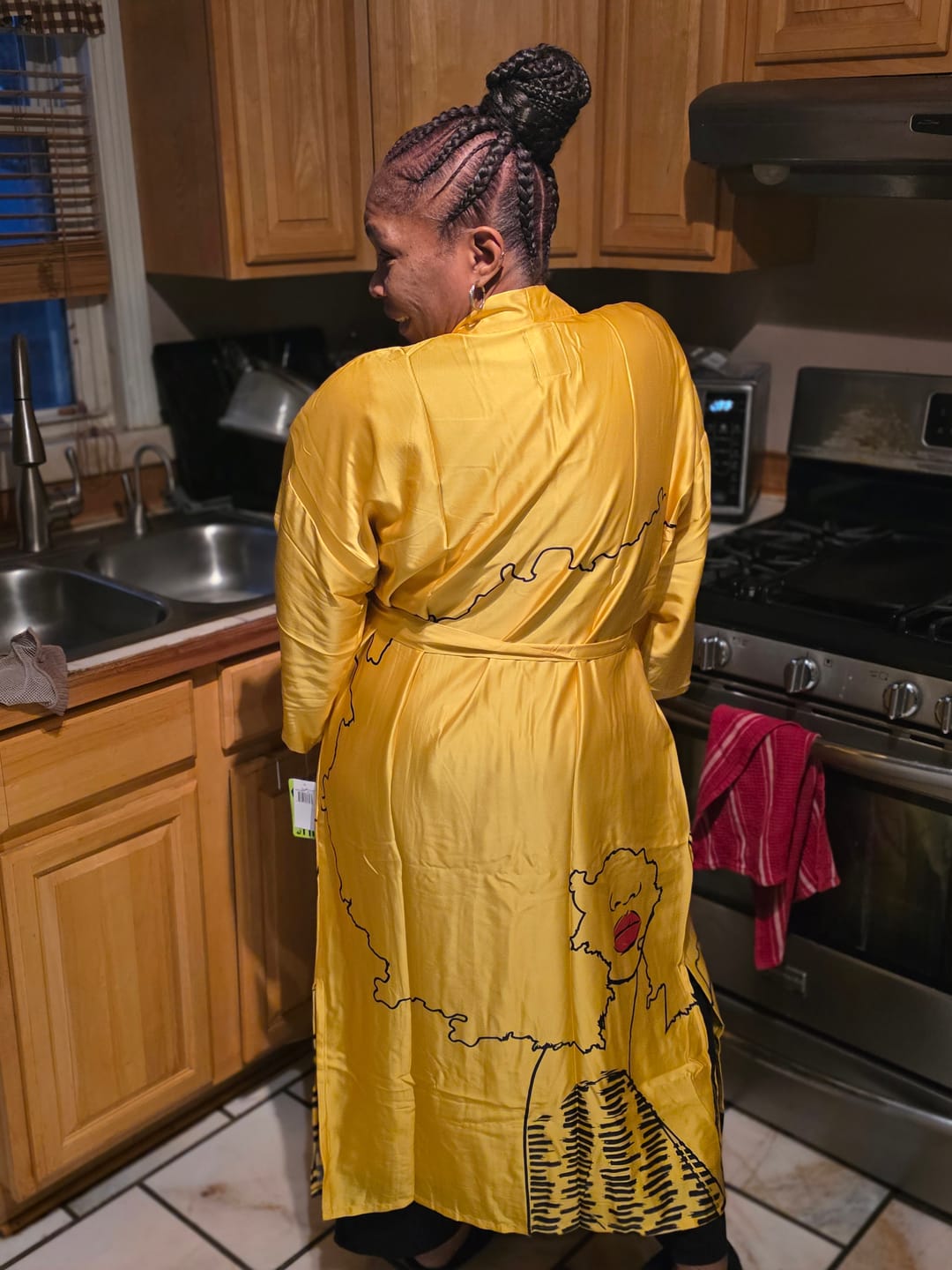 Customer photo review of Mahogany Kimono
