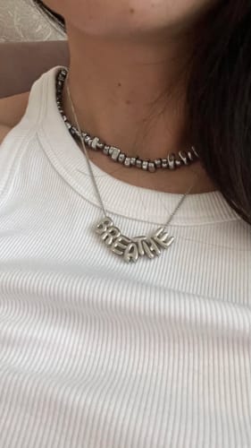 Customer photo review of Bubble Letter Necklaces Custom 3D Bubble Letters Balloon Name Necklaces for Women Girls 14K Gold Name Personalized Jewelry Gift