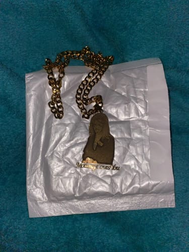 Customer photo review of Custom Picture Nameplate Pendant Custom Photo Necklace Engraved Portrait Necklace Christmas Gift for Kids Jewelry Family Gifts