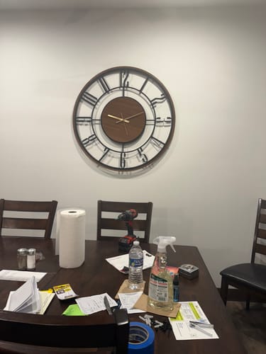 Customer photo review of Wood and Metal Frame Wall Clock
