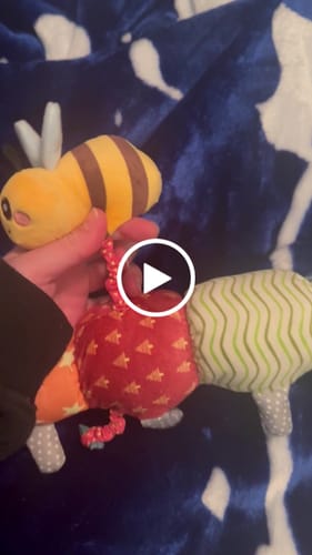 Customer video review of Stuffed Animal Caterpillar with Rattle, Teether, Crinkle Paper & Squeaker Sounds
