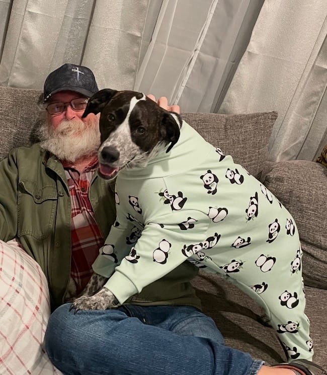 Customer photo review of Dog Pajama - Panda