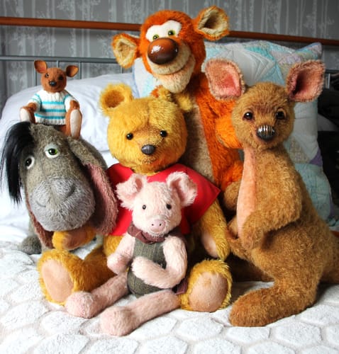 Customer photo review of Pooh and Piglet PDF pattern  Approx 37cm Seated (Pooh) 22cm Seated (Piglet)