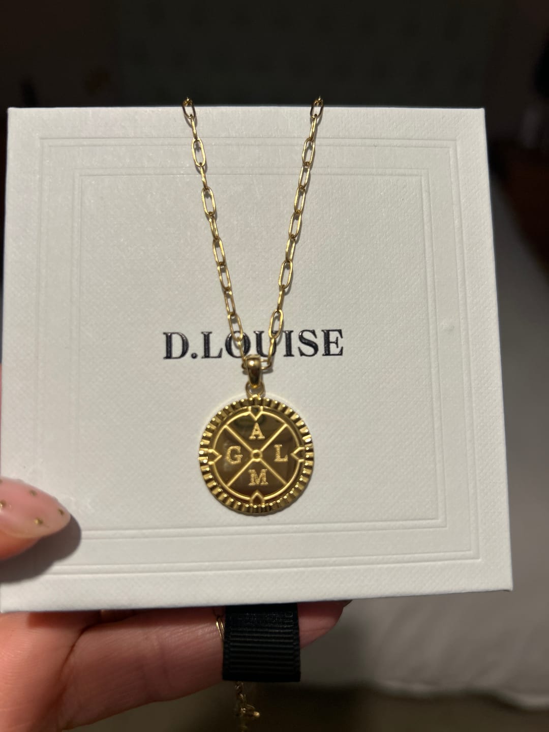 Customer photo review of Engravable Compass Necklace