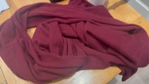 Customer photo review of Brand New Rich Wine Recycled Cashmere Wrap