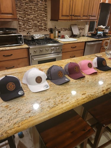 Customer photo review of Premium Custom Leather Patch Hats (Wholesale)