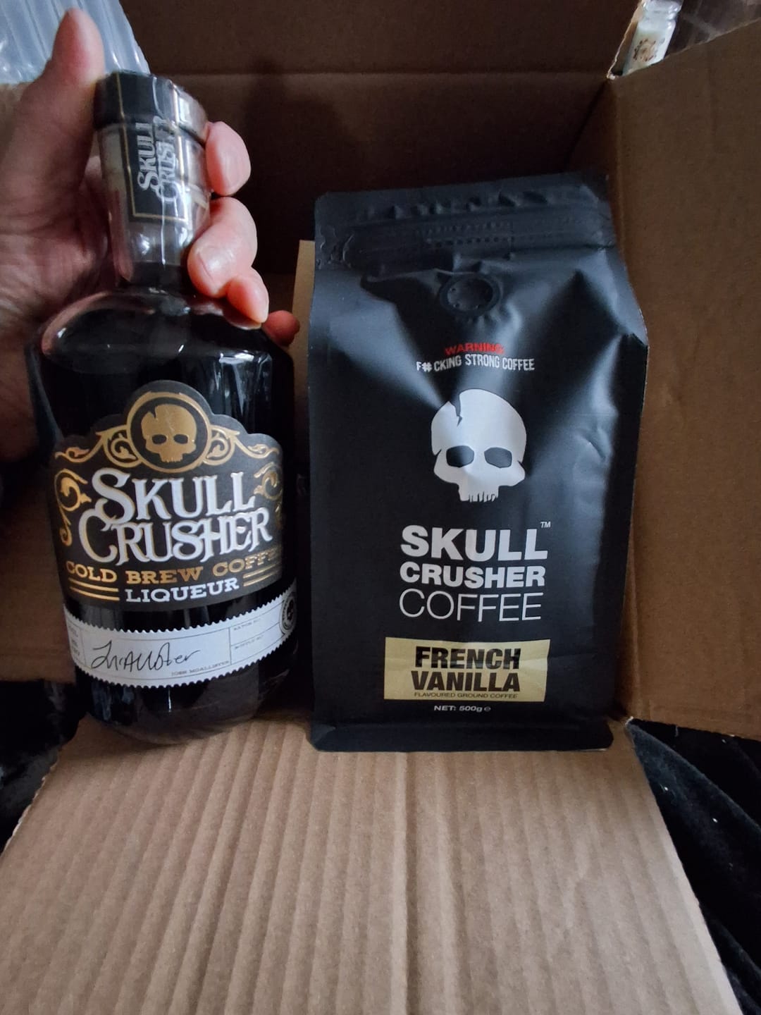 Customer photo review of Skull Crusher Coffee Liqueur - 70cl