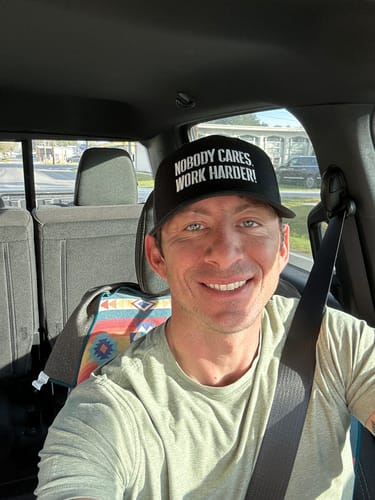 Customer photo review of NOBODY CARES WORK HARDER TRUCKER HAT