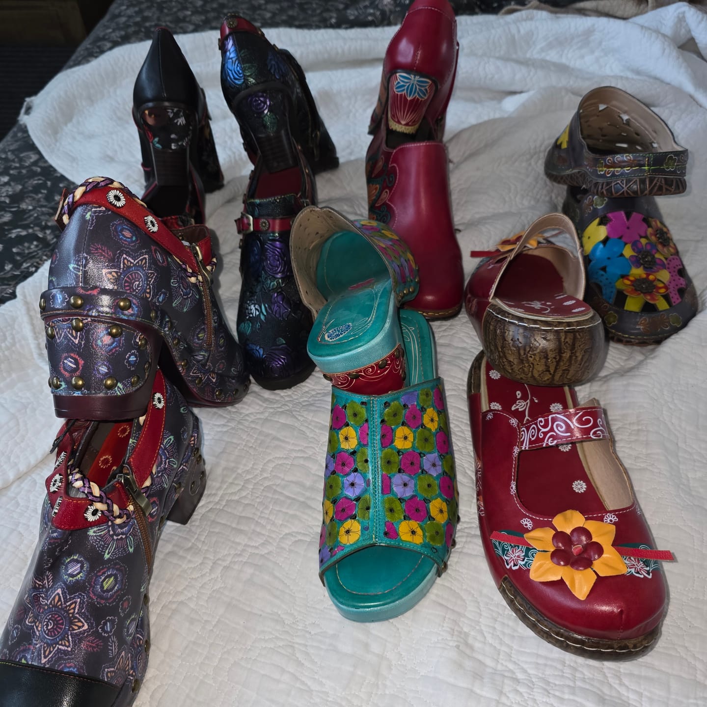 Customer photo review of Hand-Painted Floral Laces Elegant Pumps