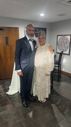 Customer photo review of The Roosevelt - Feather Bow Tie