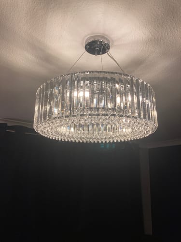 Customer photo review of Glam Modern Round Crystal Chandelier