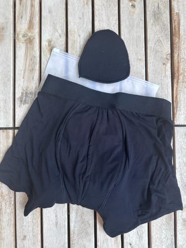 Customer photo review of Cuecas boxer laváveis para incontinência urinária masculina