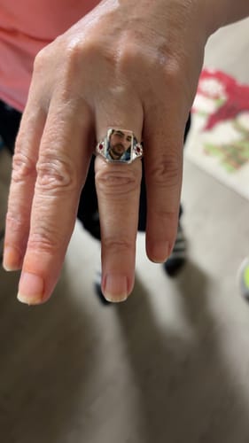 Customer photo review of Personalized Photo Birthstone Custom Ring