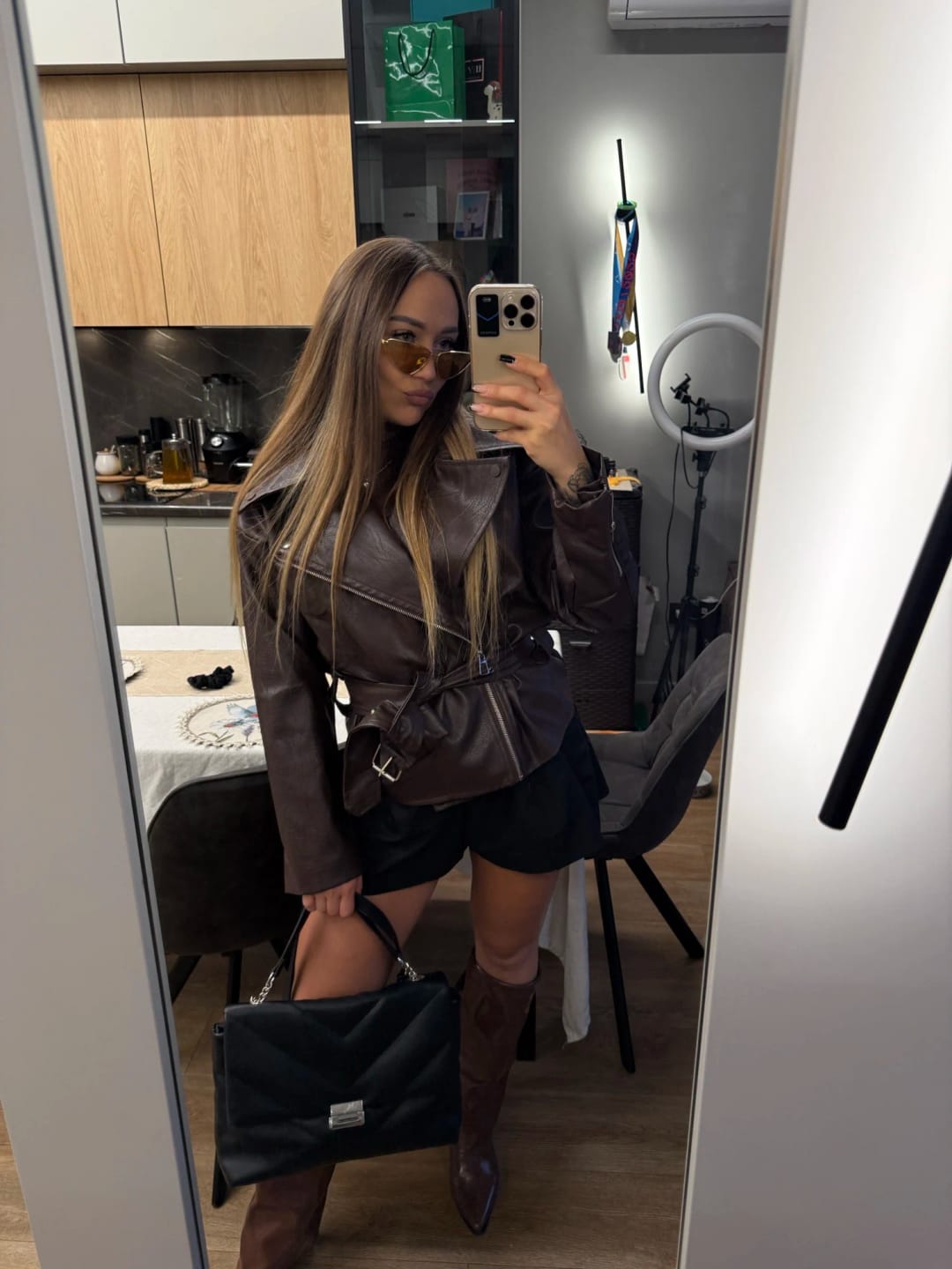 Customer photo review of Gertrude Vegan Leather Jacket