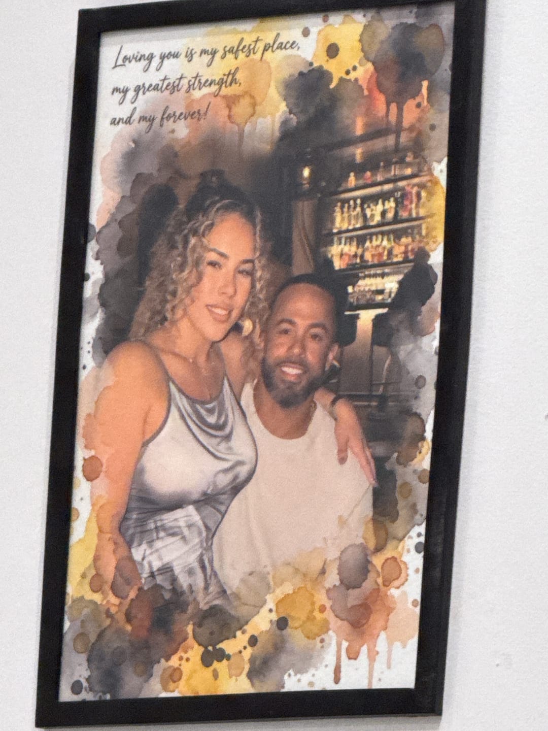 Customer photo review of Personalized Couple Illustration – Unique Gift for Your Partner