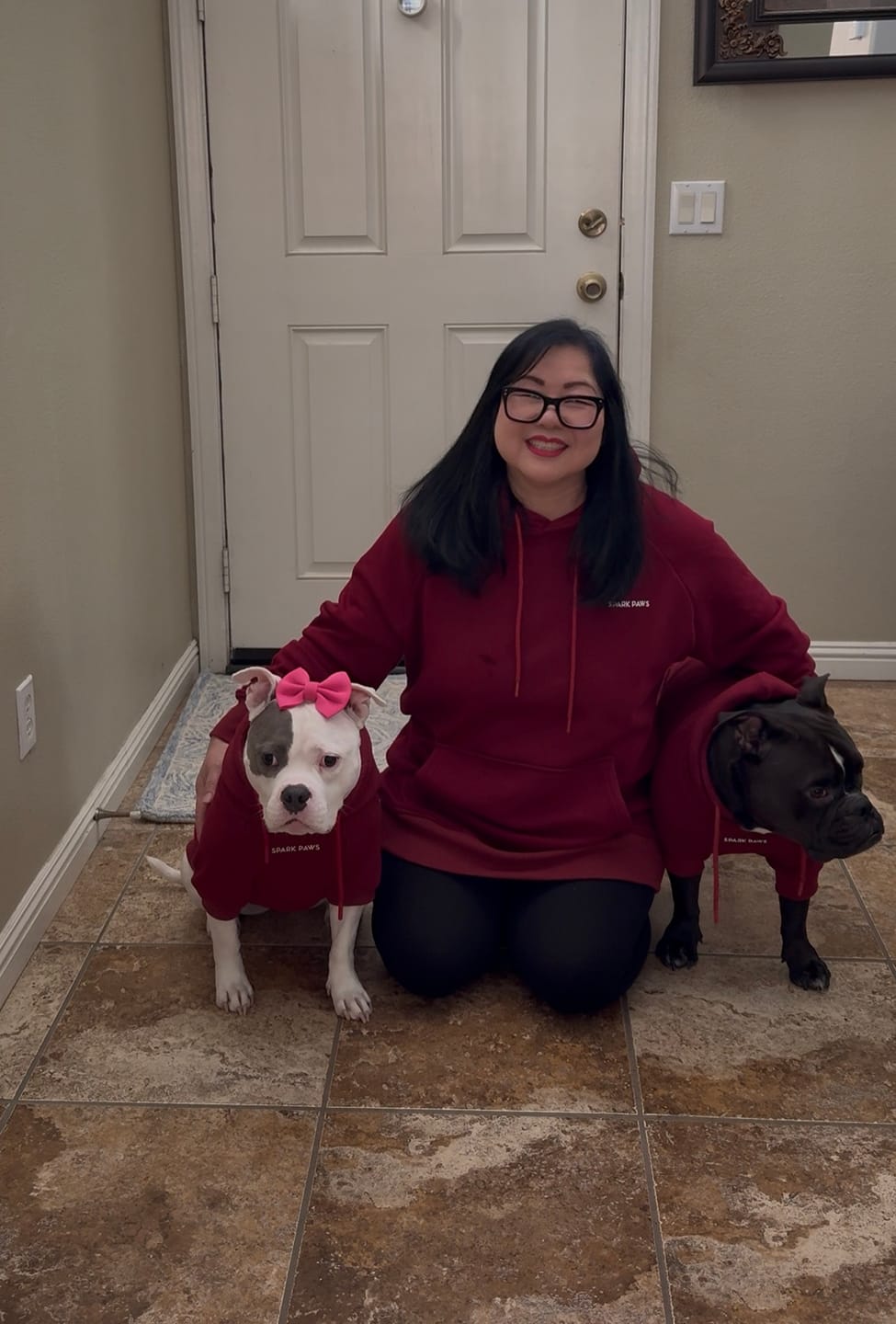 Customer photo review of Essential Human Hoodie - Burgundy