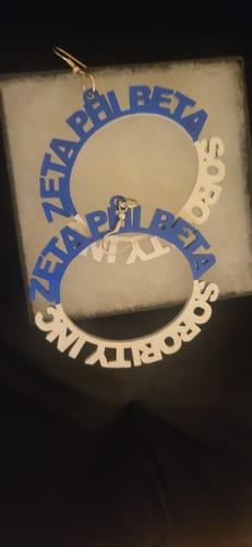 Customer photo review of Zeta Phi Beta - around the world earrings