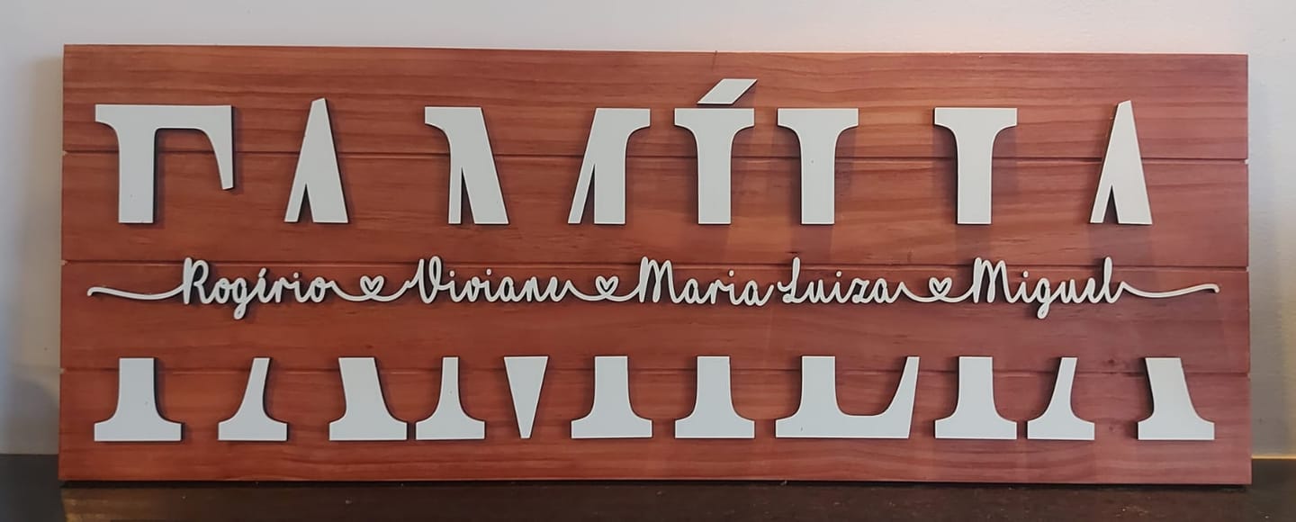 Customer photo review of Placa da Família Personalizada