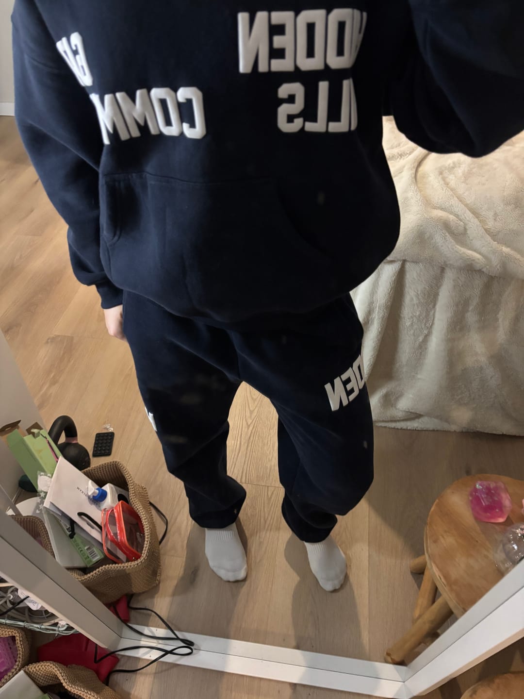 Customer photo review of GATED COMMUNITY CUFFED SWEATPANTS NAVY