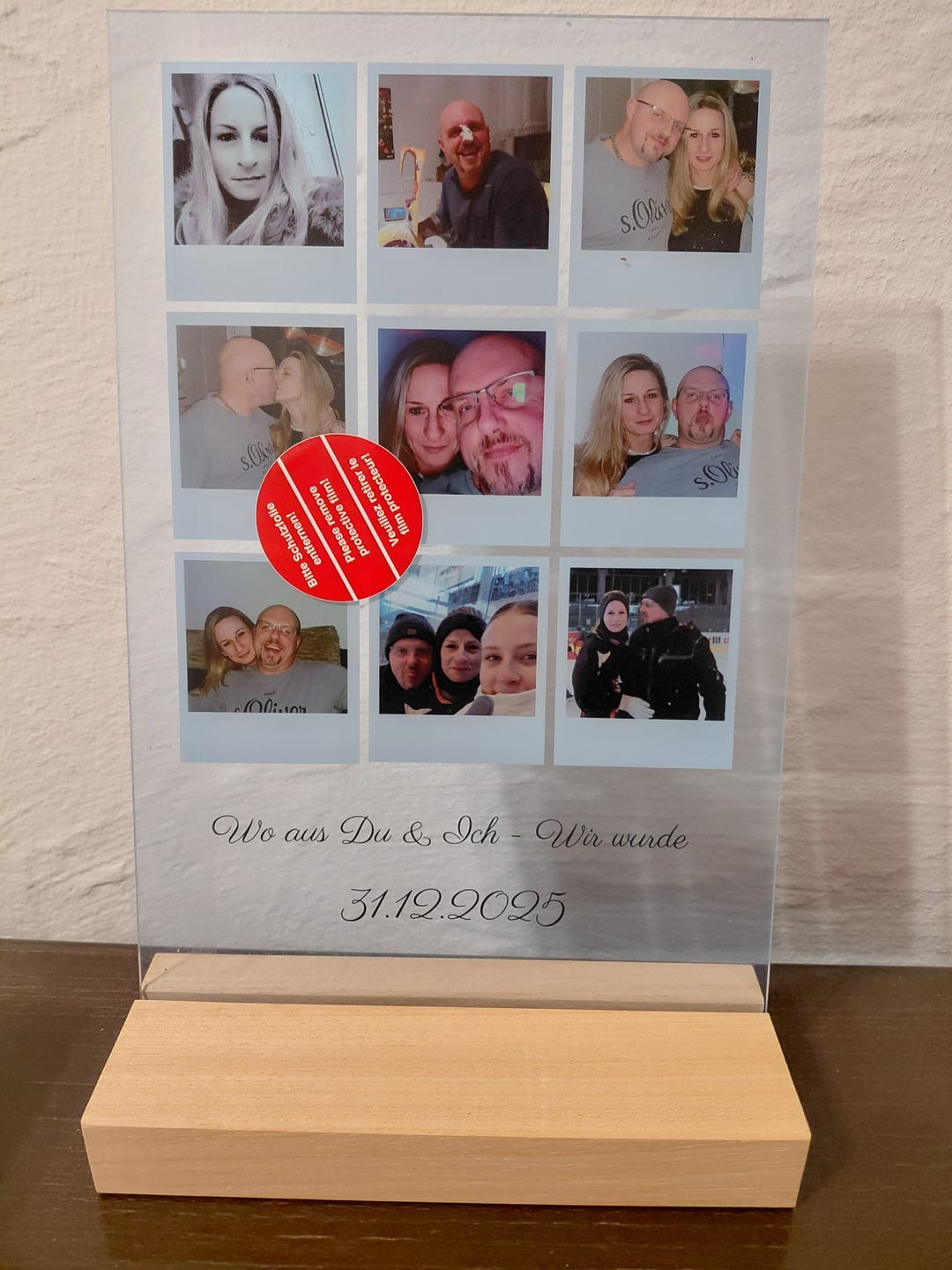 Customer photo review of Du und ich für immer - Personalisierte Acryltafel (20x30)