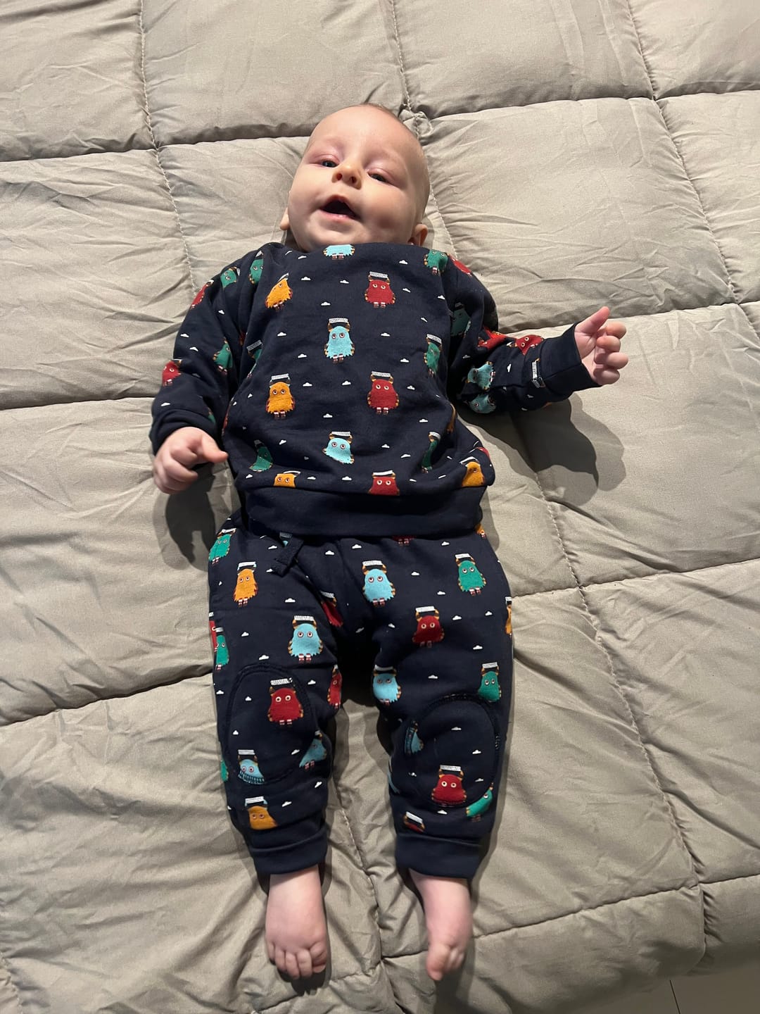 Customer photo review of Little Monsters Long Sleeve Raglan Sweatshirt