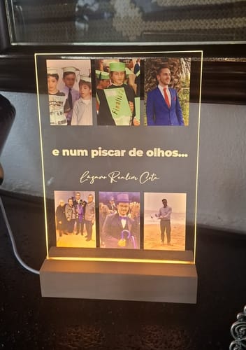 Customer photo review of Placa "Love You" c/ 6 Fotografias
