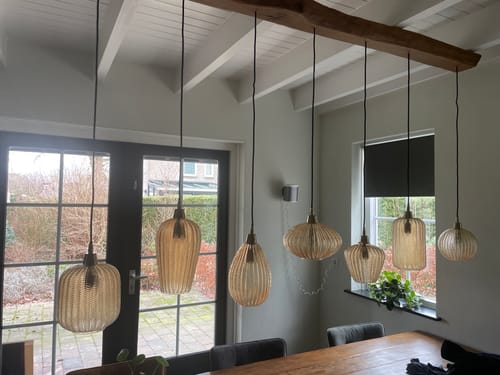 Customer photo review of Hanglamp Elio - 7-lichts - Amberkleurig - Glas