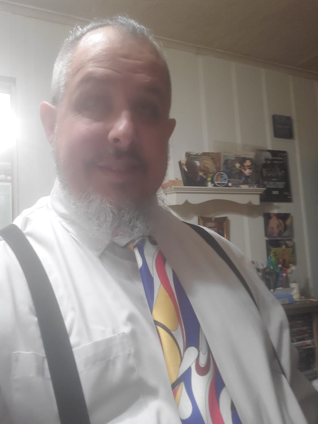 Customer photo review of Barry. Wang Red Yellow Blue Novelty Silk Men's Tie Hanky Cufflinks Set