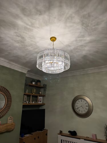 Customer photo review of Two-Tier Crystal Chandelier