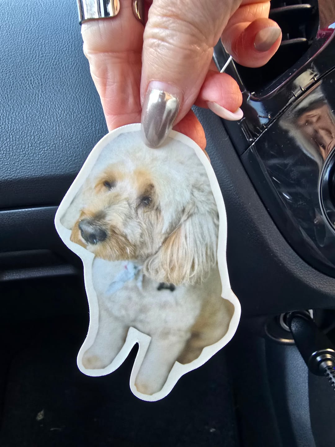 Customer photo review of Personalised Custom Car Air Freshener With Your Photo