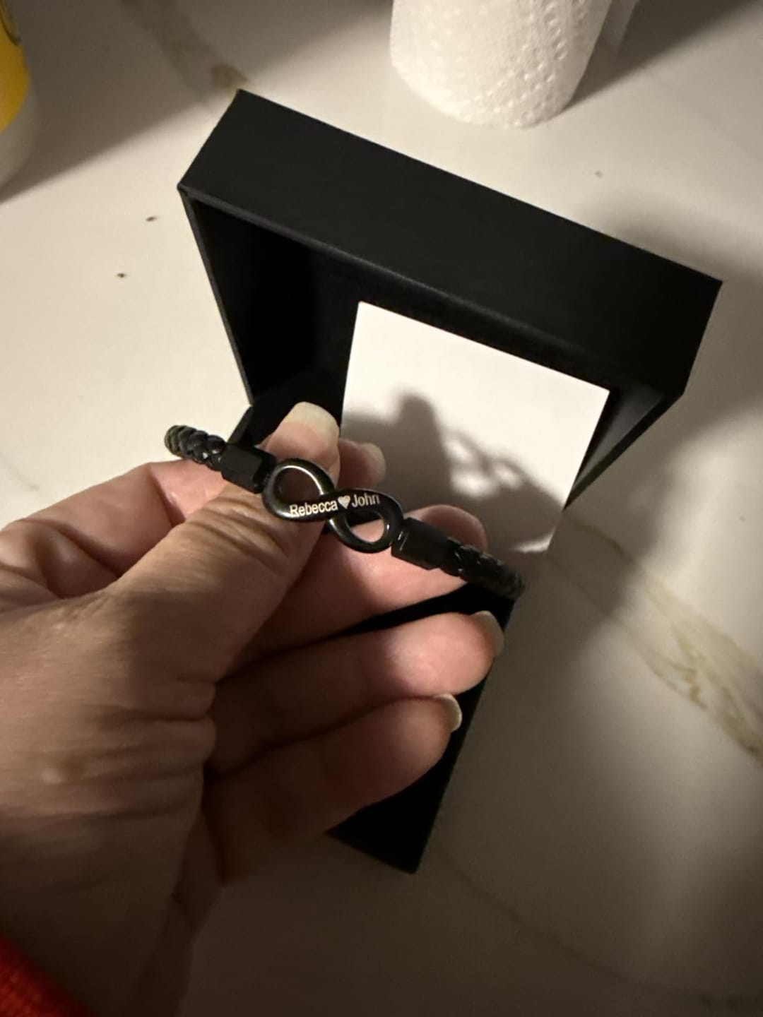 Customer photo review of "To My Man" Infinity Personalized Bracelet