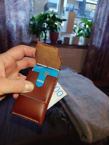 Customer photo review of Slimmad plånbok i äkta läder