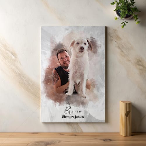 Customer photo review of Foto de tu mascota en estilo acuarela | Regalo para cachorros, perros y gatos