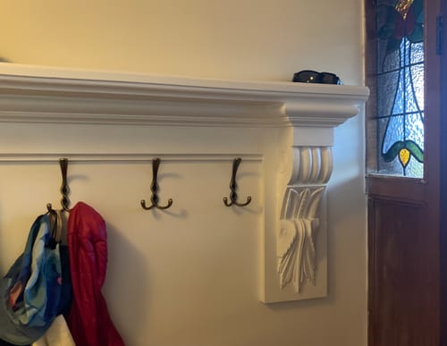 Customer photo review of Crossover Antique Gold Large 3 Prong Coat Hook 137mm