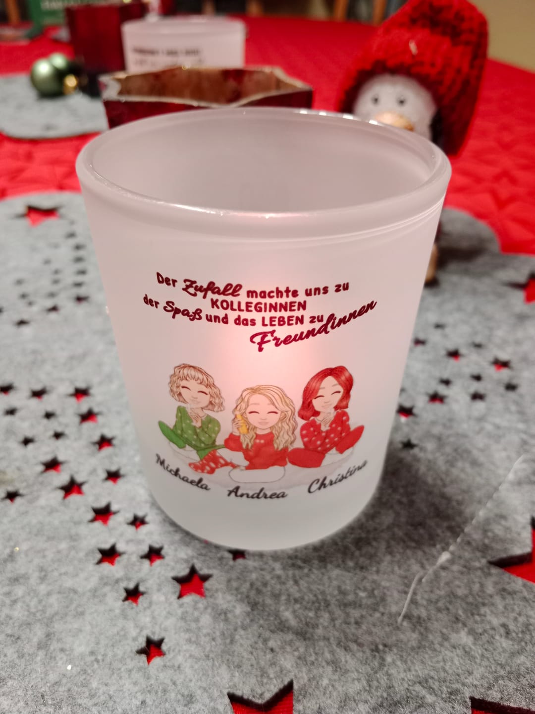Customer photo review of Herzensmenschen - Personalisiertes Teelicht