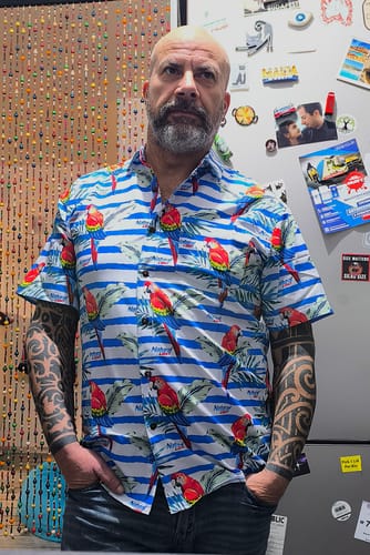 Customer photo review of Super Stretch - ***Natural Light*** The Weekender Hawaiian Shirt
