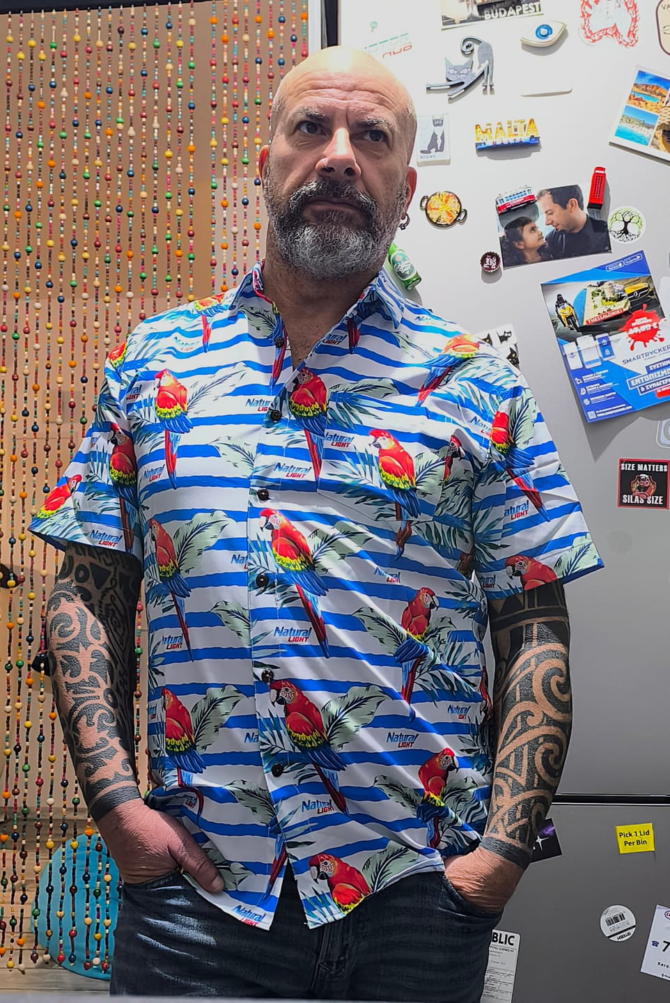 Customer photo review of Super Stretch - ***Natural Light*** The Weekender Hawaiian Shirt