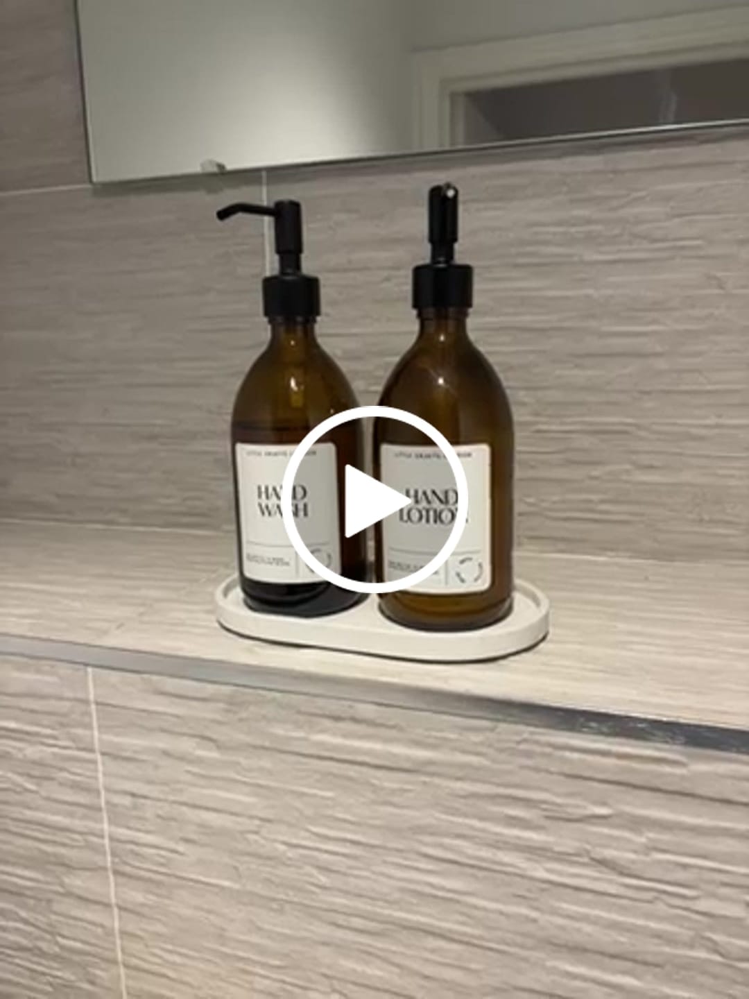 Customer video review of Set of 2 Amber Glass Bottle 500 ML with Metal Pump & Small Tray