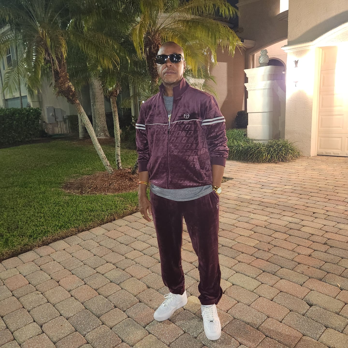 Customer photo review of Bandiera Track Pant- Potent Purple