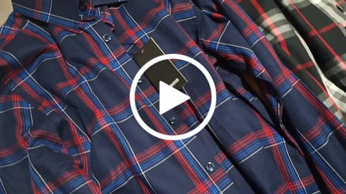 Customer video review of Camisas Para Hombre Satinada De Cuadros B55312 Azul