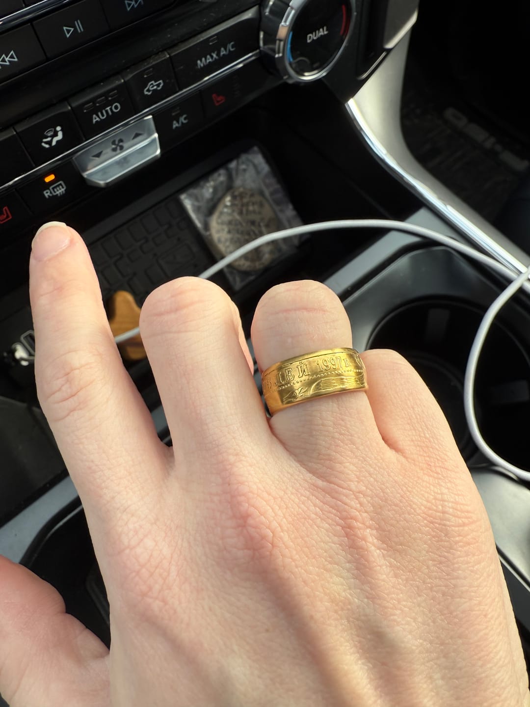 Customer photo review of Bring Your Own - Custom Silver Coin Ring