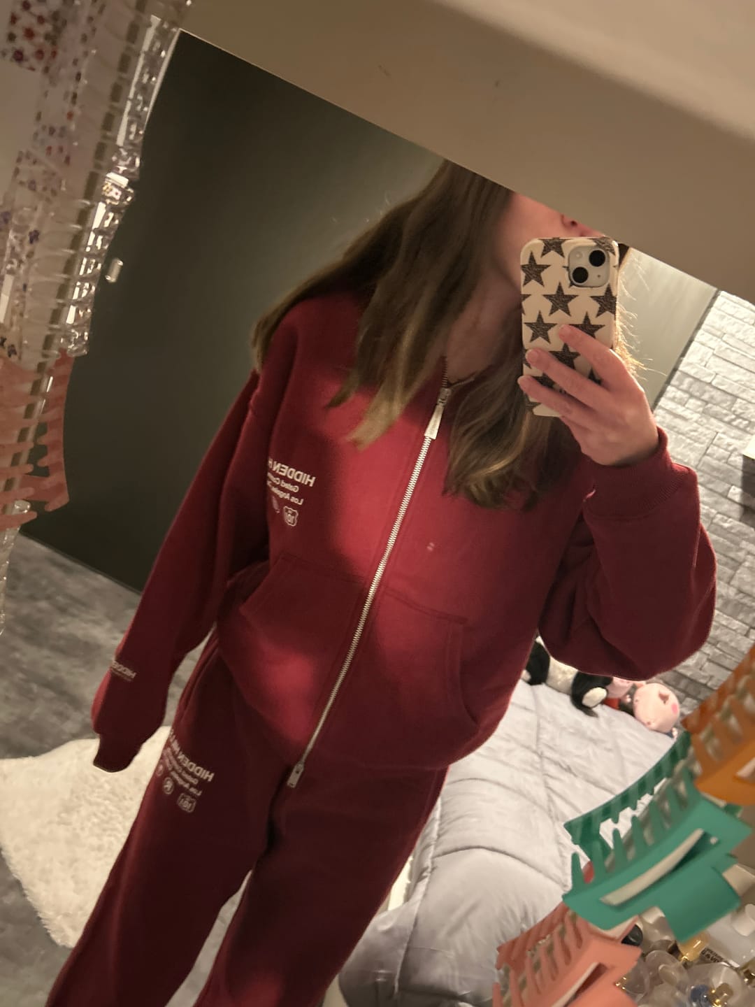 Customer photo review of LABEL ZIP HOODIE BURGUNDY