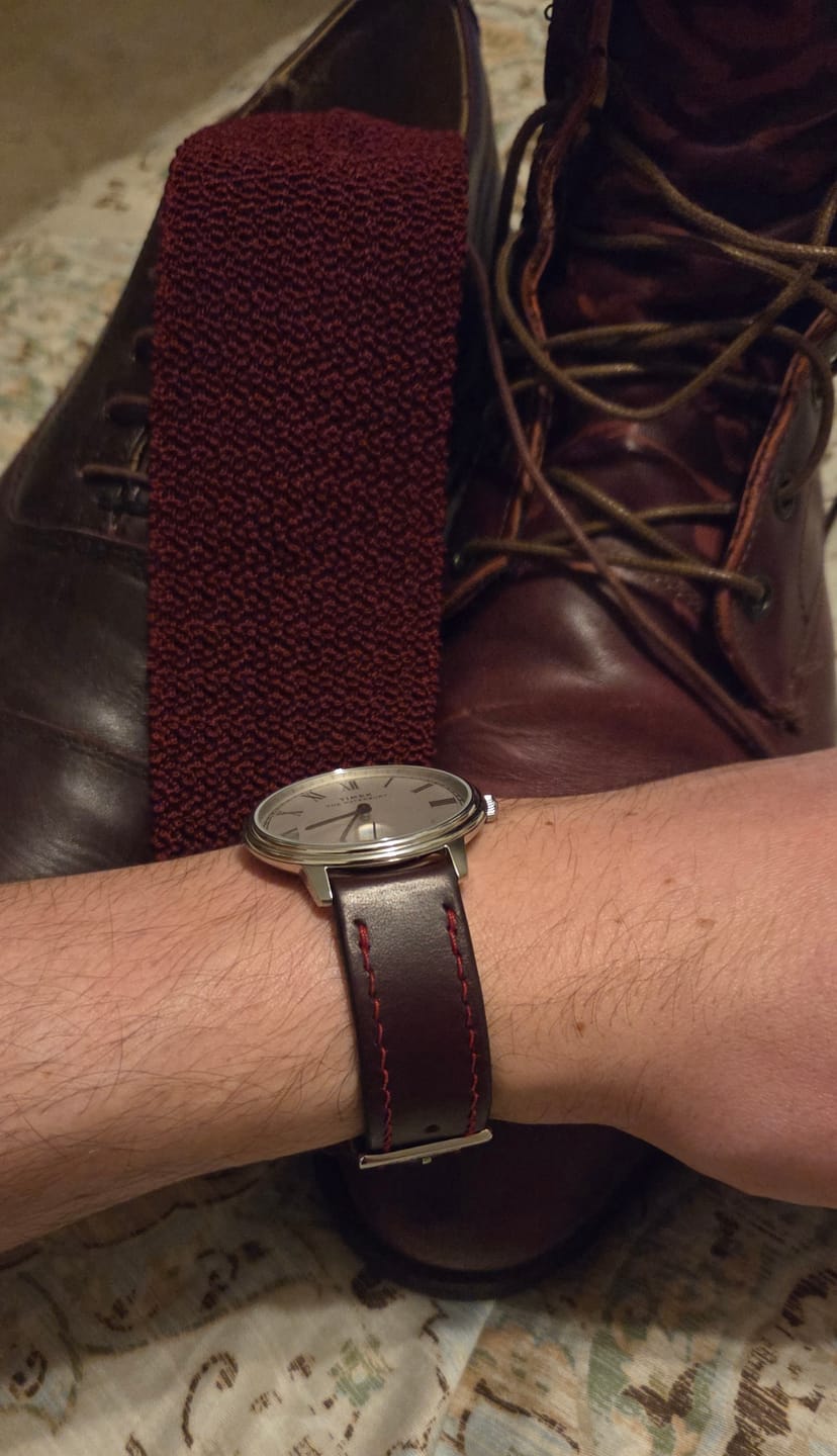 Customer photo review of Horween Burgundy Color 8 Chromexcel | Scarlet Thread