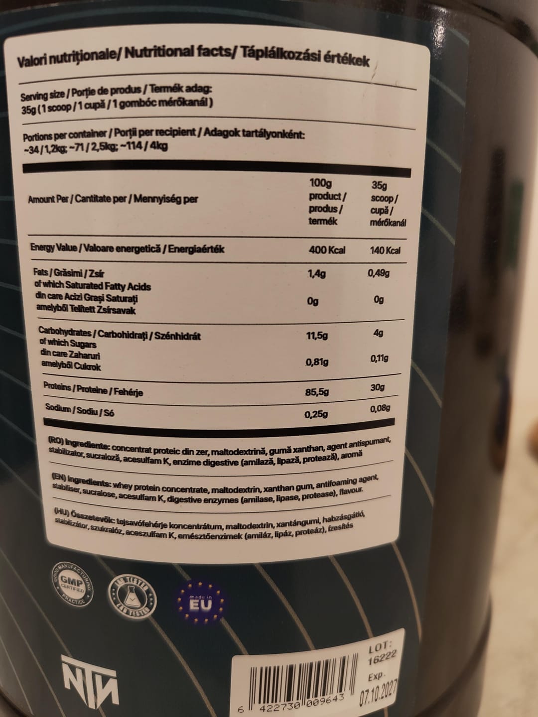 Customer photo review of Vicious Whey Protein - Proteina concentrata din zer