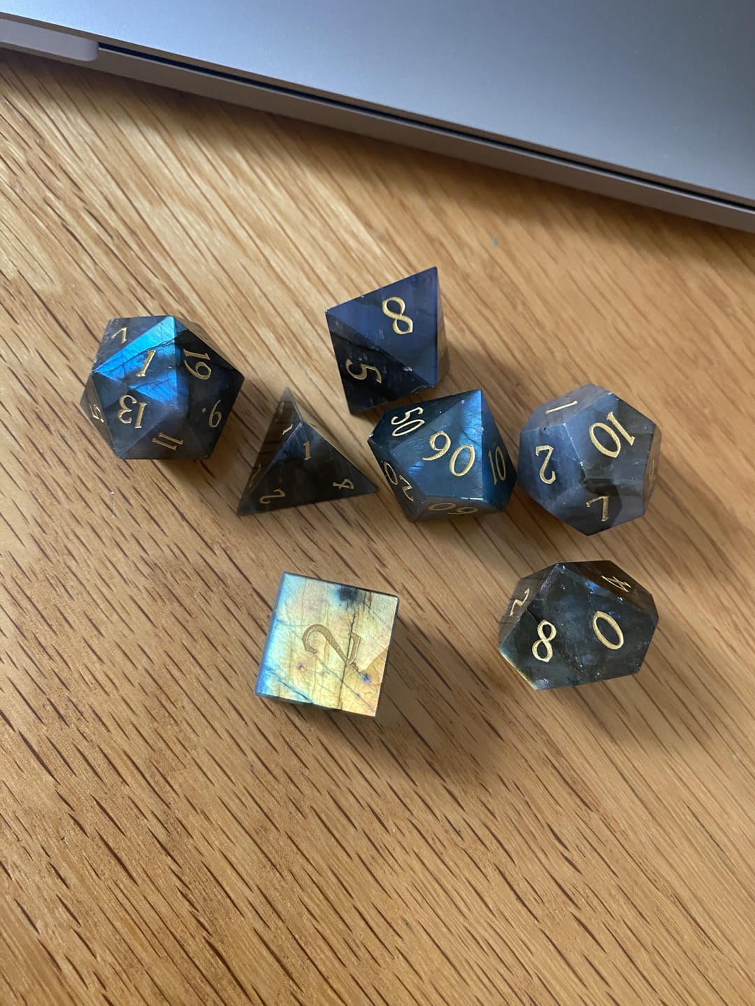 Customer photo review of Premium Labradorite Dice Set (Discontinued)